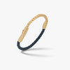 LASH Chain & Braided Leather Bracelet, Yellow Gold Vermeil, Blue Leather-Standard View