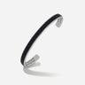 LASH braided Cuff, Polished Silver, Black Leather-Standard View