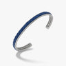 LASH braided Cuff, Oxidized Silver, Blue Leather-Standard View