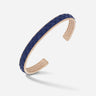LASH Wide braided Cuff, Rose Gold Vermeil, Blue Leather-Standard View