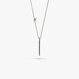 LASH Long Drop Necklace, Brown Leather-Standard View