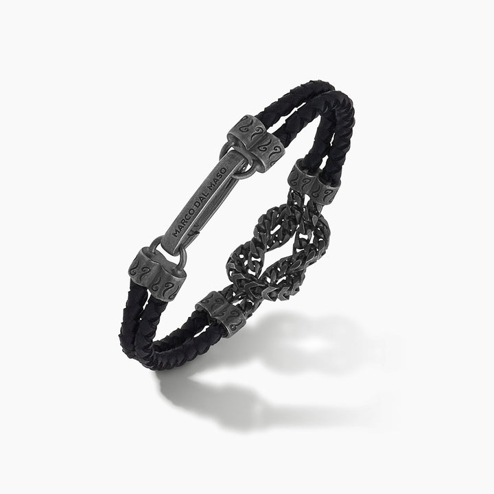 LASH Bold Marine Knot Bracelet, Black Leather-Standard View1