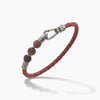 LASH 8 mm Beaded Bracelet, Tiger Eye, Red Leather-Standard View