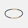 LASH Classy Bracelet, Yellow Gold Vermeil, Black Leather-Standard View