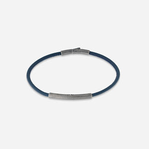 LASH Classy Bracelet, Silver, Blue Leather-Standard View