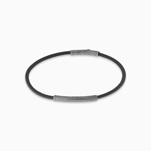 LASH Classy Bracelet, Silver, Brown Leather-Standard View