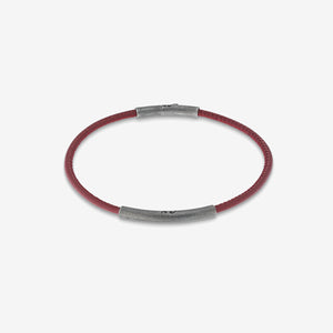 LASH Classy Bracelet, Silver, Red Leather-Standard View