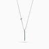 LASH Long Drop Necklace, Green Leather-Standard View