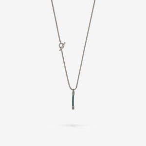 LASH Drop Chain, Green Leather-Standard View