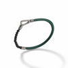 LASH 4 mm Beaded Bracelet, Onyx, Green Leather-Standard View