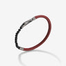 LASH 4 mm Beaded Bracelet, Onyx, Red Leather-Standard View