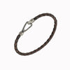 LASH Braided Bracelet, Silver, Brown Leather-Standard View