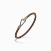 LASH Smooth Bracelet, Silver, Brown Leather-Standard View