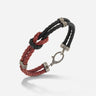 LASH Marine Knot & Double Leather Bracelet, Black Leather, Red Leather-Standard View