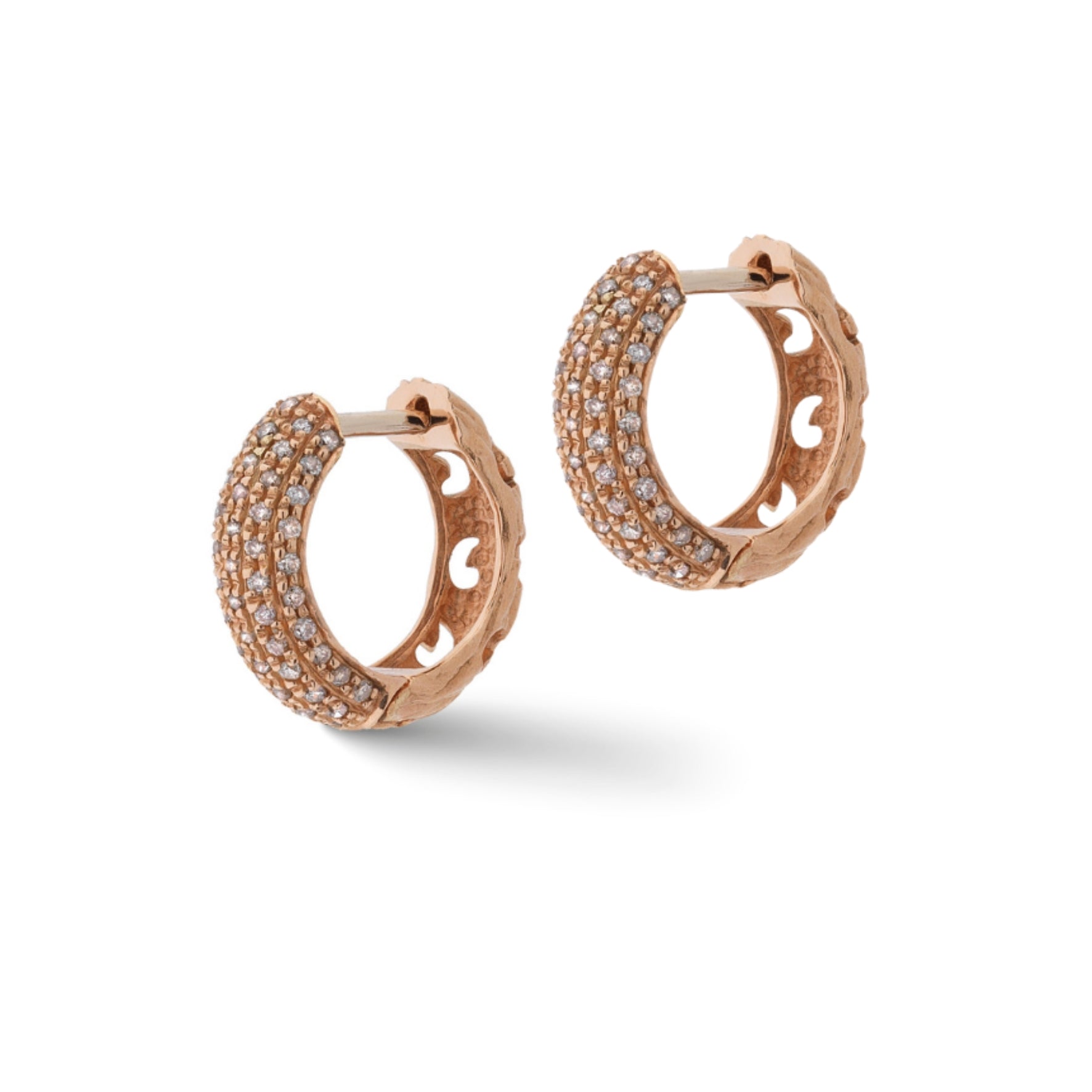 Stainless Steel 4mm Wide Rose Gold Huggie Earrings 13mm - Simply Sterling