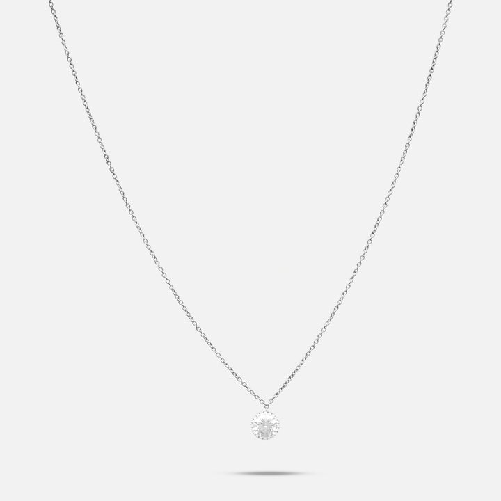 Eclipse Luna Halo Pendant in White diamond