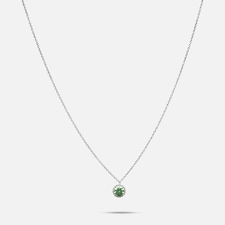 Eclipse Luna Halo Pendant in green diamond
