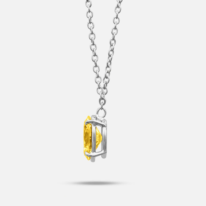Yellow Diamond setting on Eclipse Vesper Pendant shown at angle
