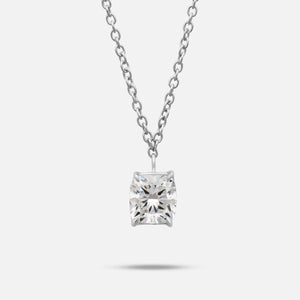Close-up of White lab grown diamond on Eclipse Celeste Pendant highlighting cut and detail