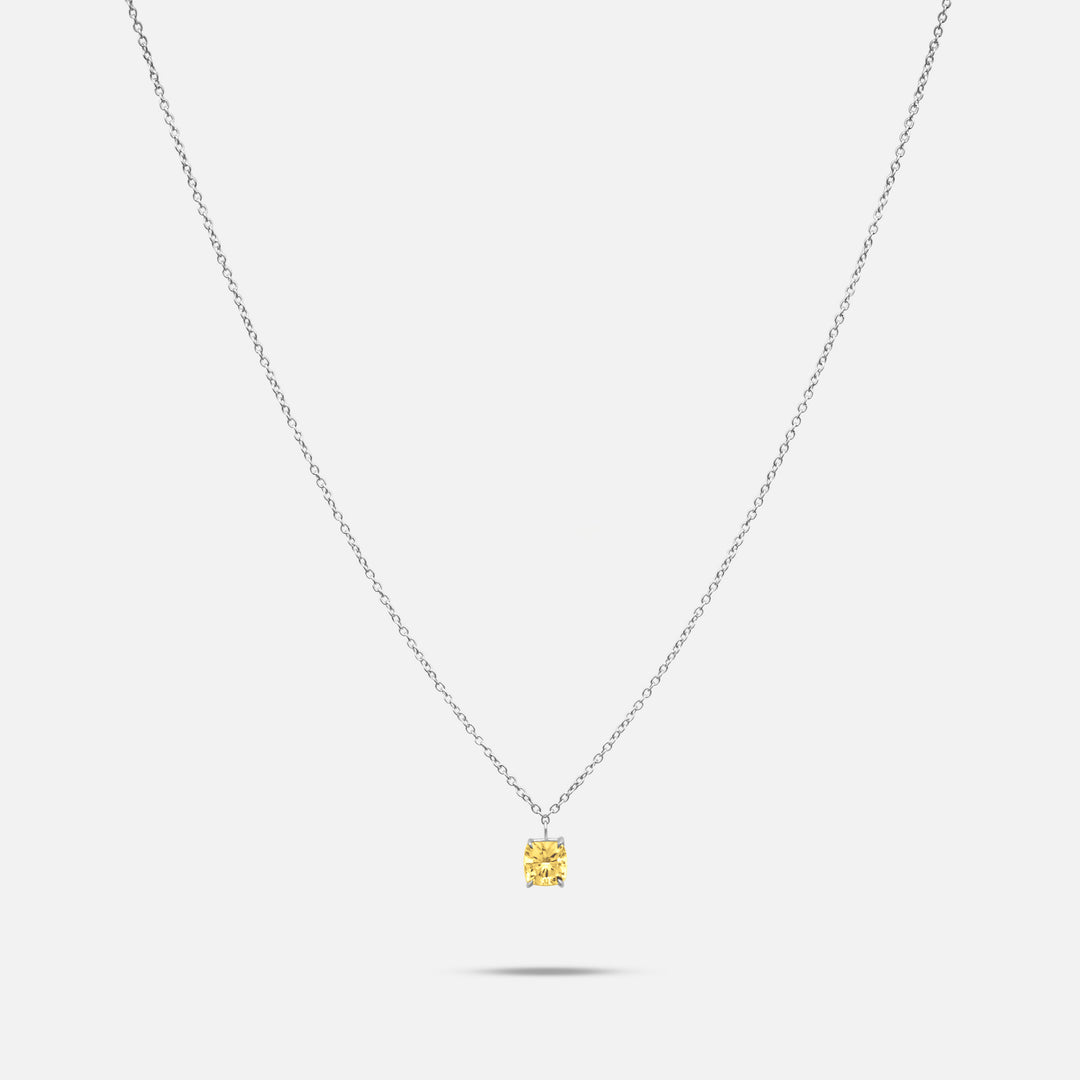 Eclipse Celeste Pendant in platinum with 1.00ct Yellow lab grown diamond