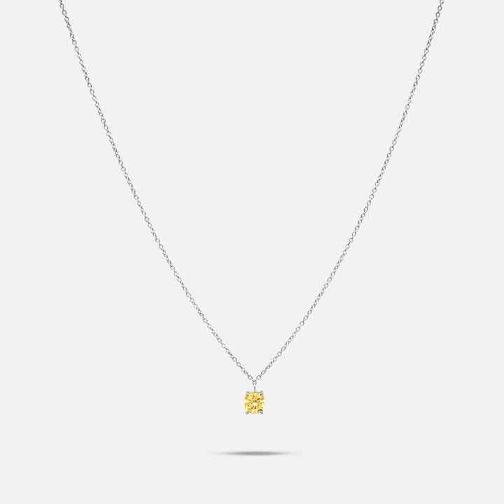 Eclipse Celeste Pendant in platinum with 1.00ct Yellow lab grown diamond