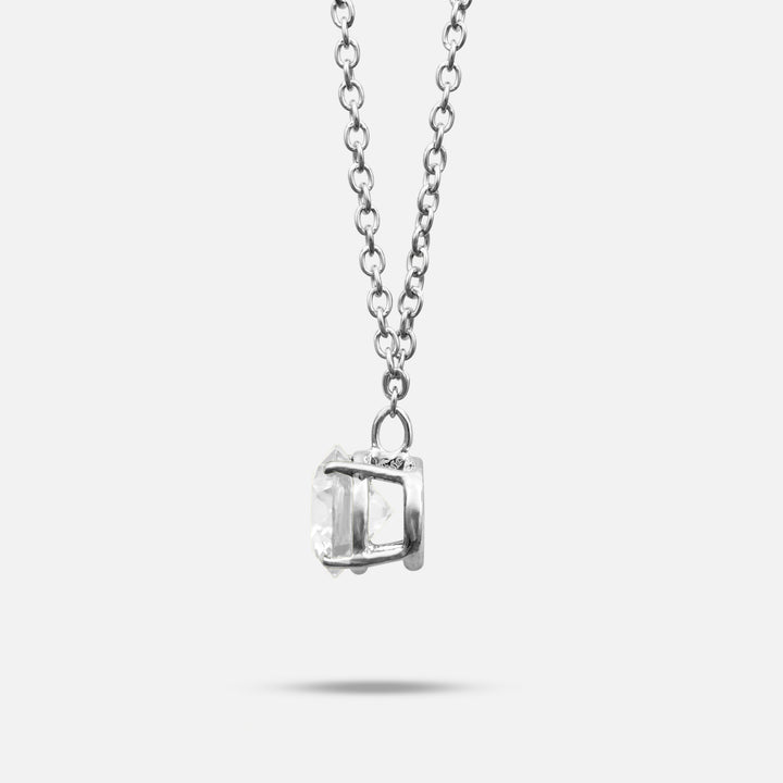 White Diamond setting on Eclipse Luna Pendant shown at angle
