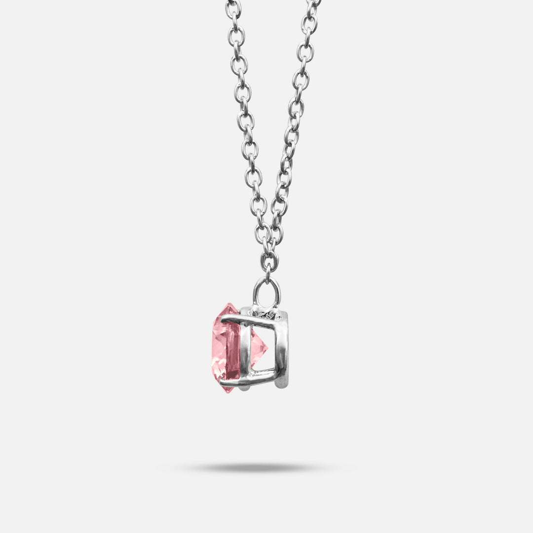 Pink Diamond setting on Eclipse Luna Pendant shown at angle