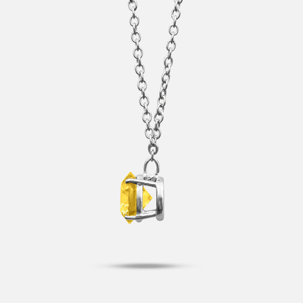 Yellow Diamond setting on Eclipse Luna Pendant shown at angle