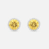 Eclipse Luna Halo Earrings in yellow diamond