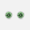 Eclipse Luna Halo Earrings in green diamond
