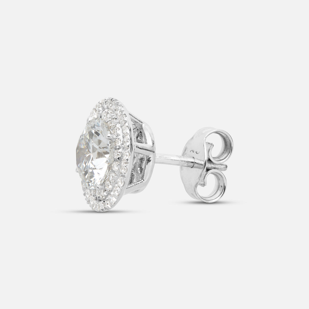 Close-up of white diamond details on Eclipse Luna Starburst Earrings