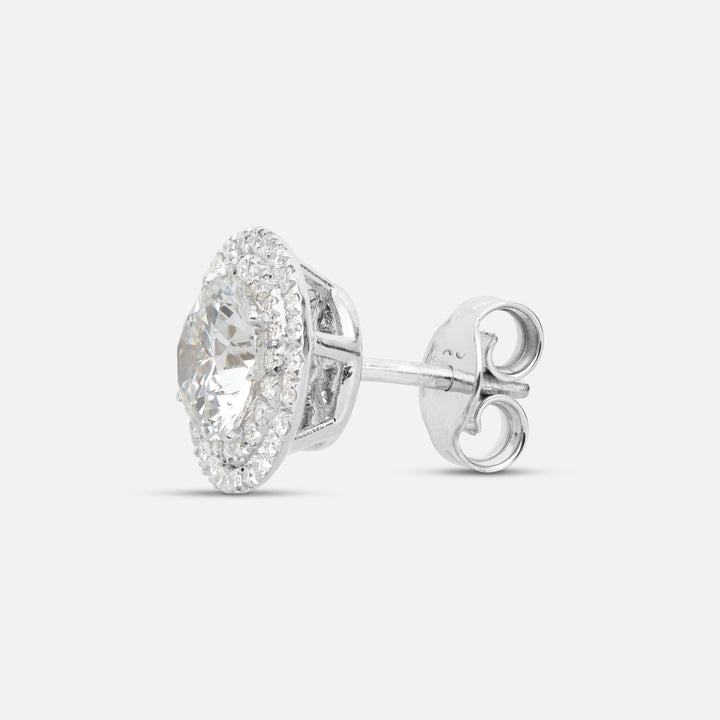 Close-up of white diamond details on Eclipse Luna Starburst Earrings