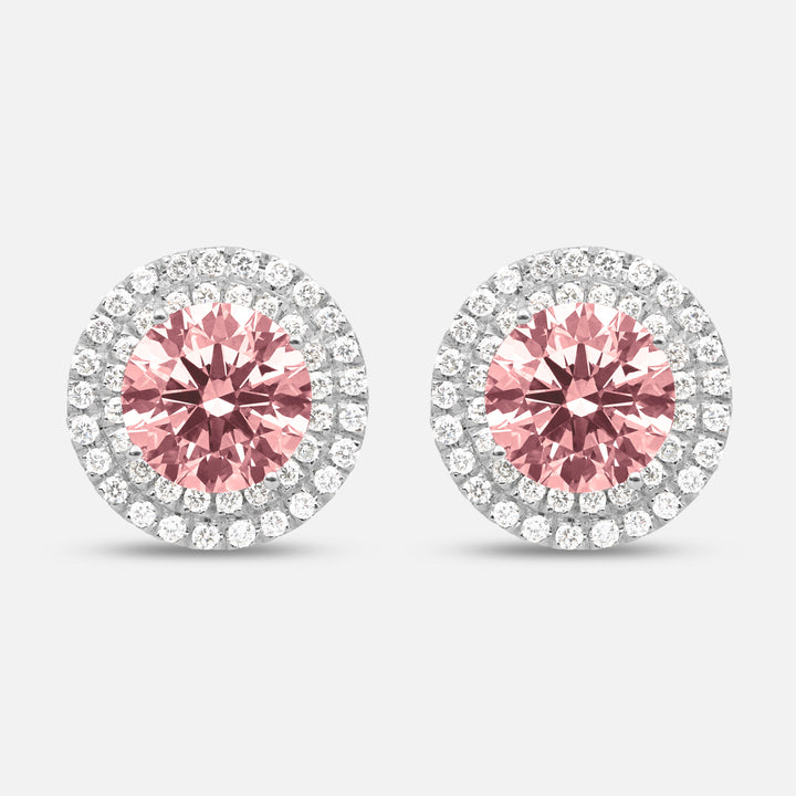 Eclipse Luna Starburst Earrings in pink diamond