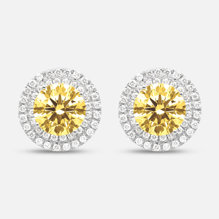 Eclipse Luna Starburst Earrings in yellow diamond