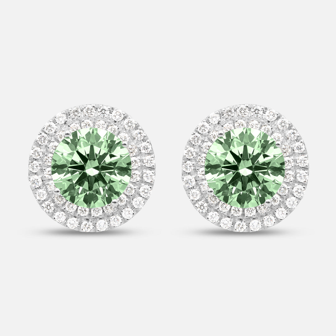 Eclipse Luna Starburst Earrings in green diamond