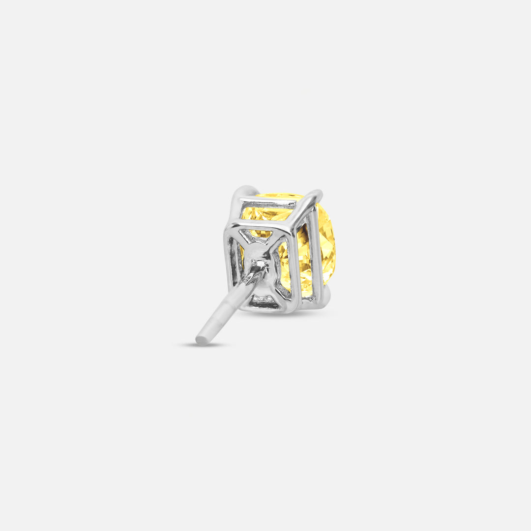 Yellow Diamond setting on Eclipse Celeste Earrings shown at angle