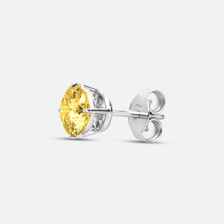 Close-up of yellow diamond details on Eclipse Luna Earrings