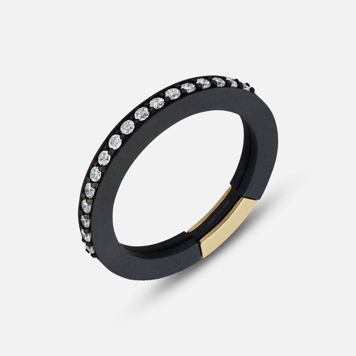 Eclipse Pave Ring in black titanium