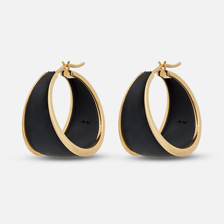 Eclipse Dawn Hoops in black titanium