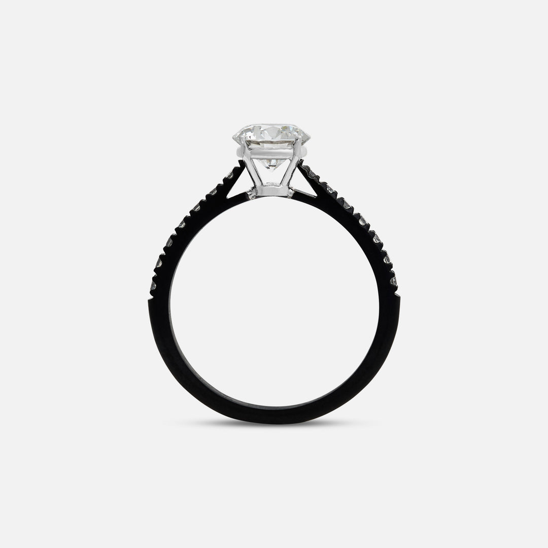 White Diamond setting on Eclipse Luna Ring shown at angle