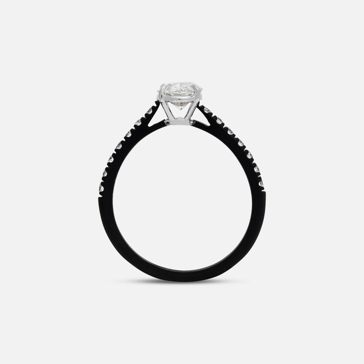White Diamond setting on Eclipse Vesper Ring shown at angle