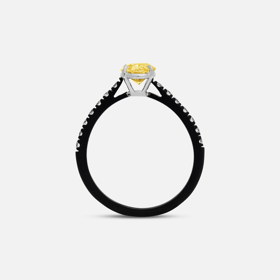 Yellow Diamond setting on Eclipse Vesper Ring shown at angle