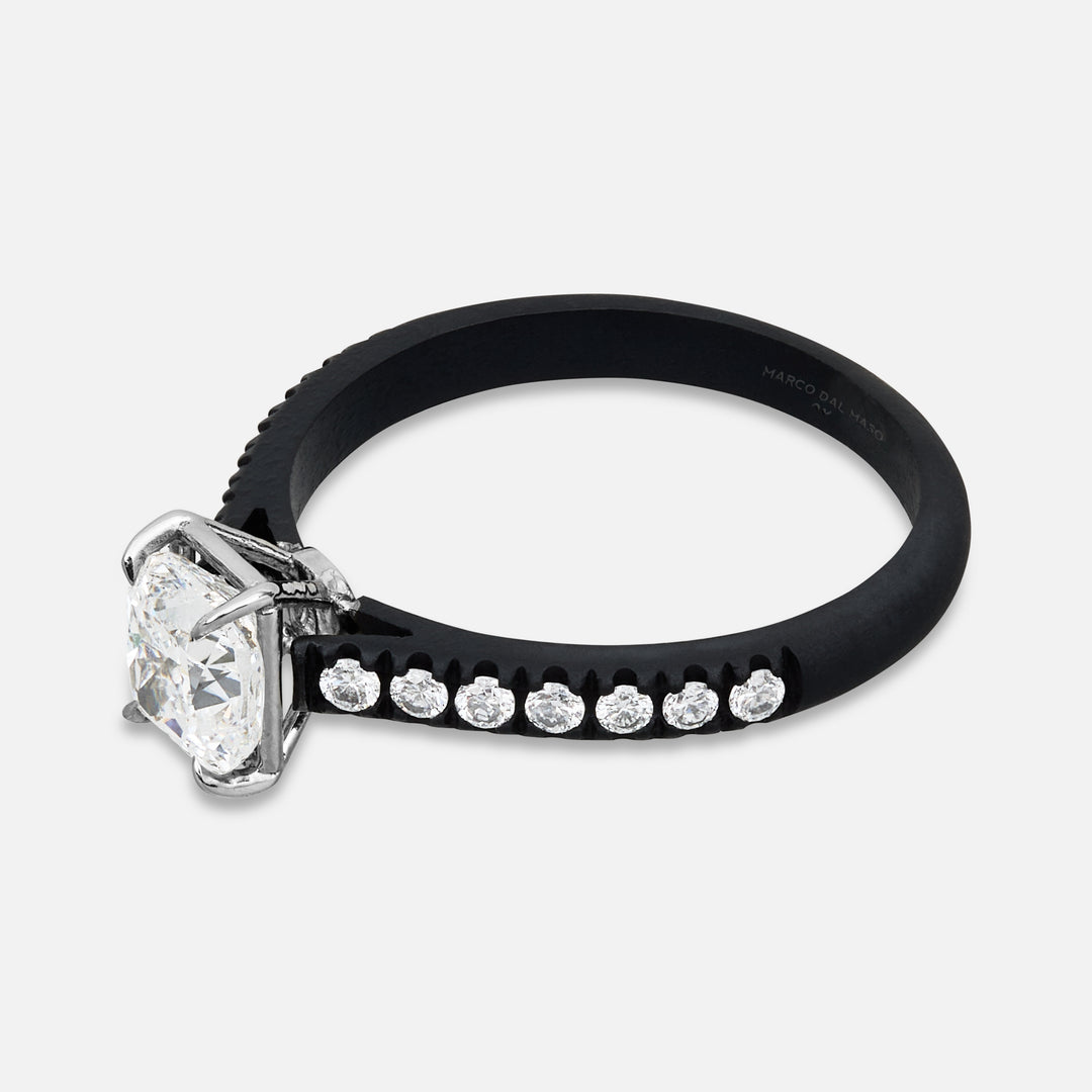 Close-up of white diamond details on Eclipse Celeste Ring