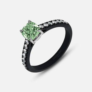 Eclipse Celeste Ring in green diamond