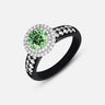 Eclipse Luna Starburst Ring in green diamond