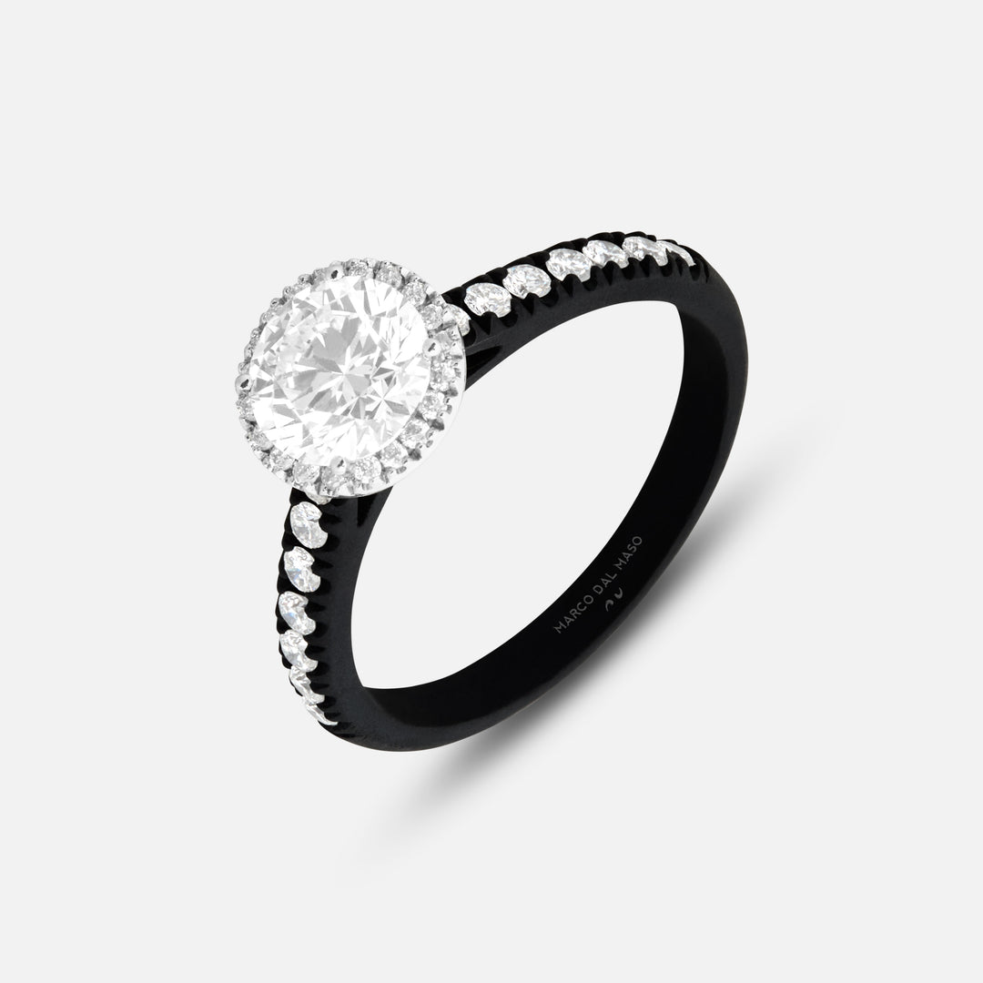 Eclipse Luna Halo Ring in white diamond
