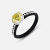 Eclipse Luna Halo Ring in yellow diamond