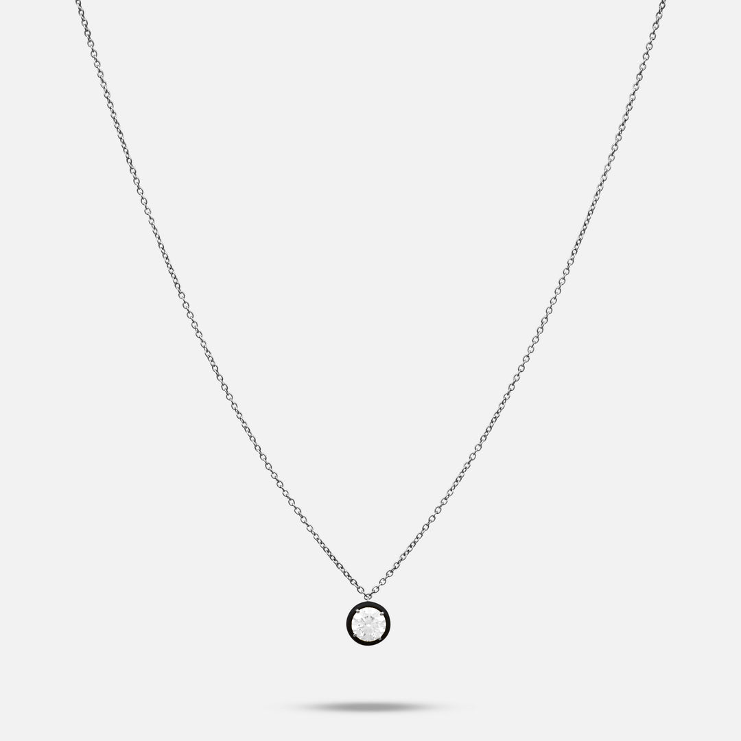 Eclipse Black Luna Pendant in White diamond