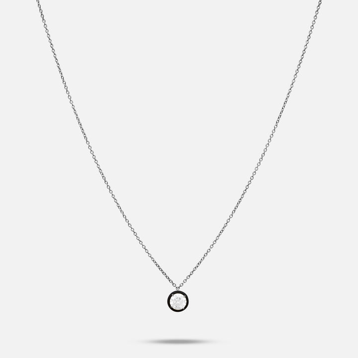 Eclipse Black Luna Pendant in White diamond