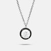 Close-up of White diamond details on Eclipse Black Luna Pendant